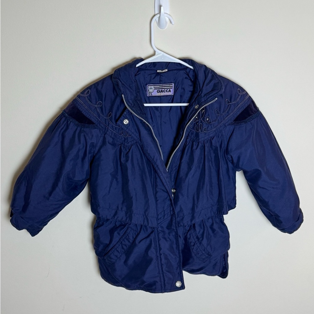 Vintage Giacca Deep Blue‎ Kids Puffer Coat size 6x